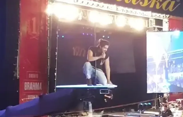 Parte de palco cede em evento com Luan Santana