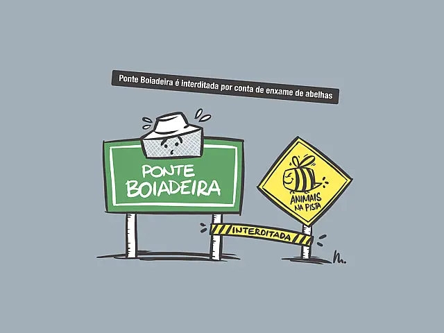 Ponte Boiadeira é interditada por conta de enxame de abelhas