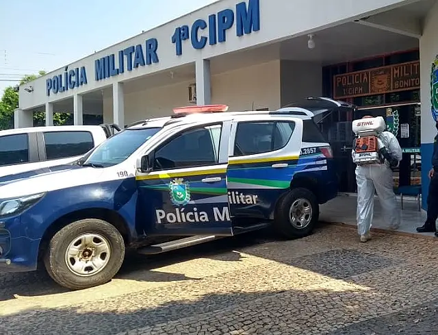 Com 40% dos policiais com coronavírus, quartel em Bonito passa por desinfecção