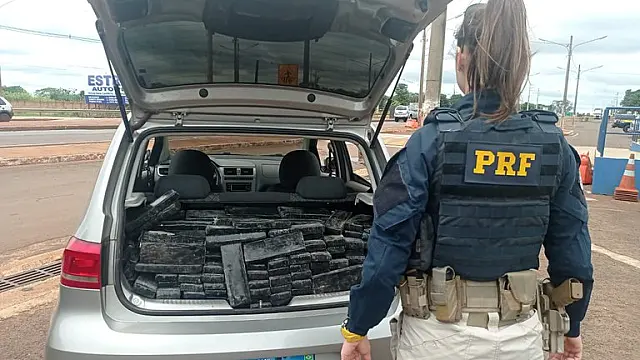 PRF apreende 274 kg de maconha e recupera veículo