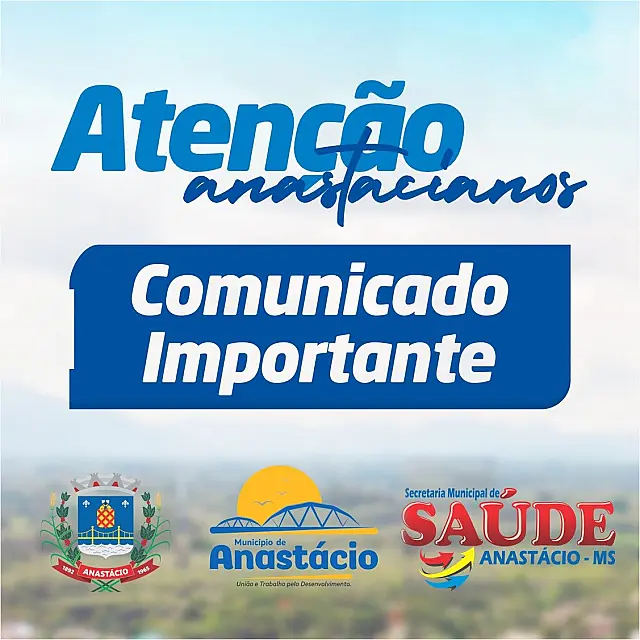 Anastácio comunica que vacinação está suspensa por dois dias