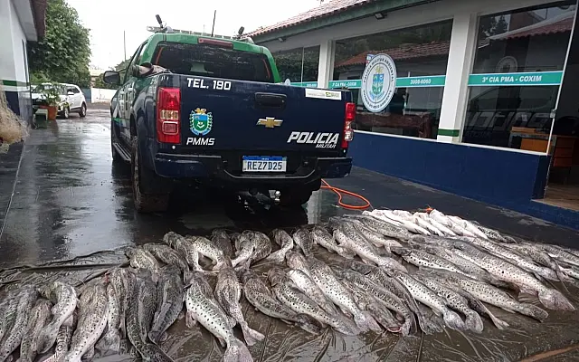 Pescador é preso e autuado em R$ 10,2 mil por 360 kg de peixes em Coxim