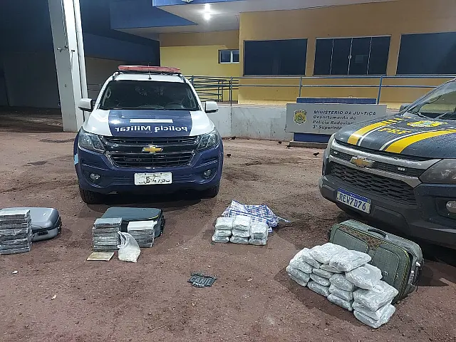 Policiais do Canil de Aquidauana e PRF realizam apreensão de drogas na BR-262