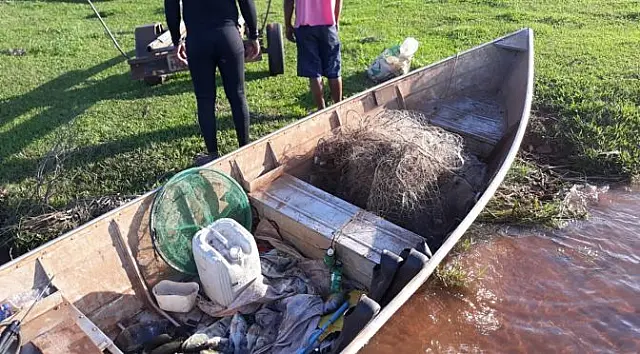 Pescador profissional é preso com três mil metros de redes ilegais em MS