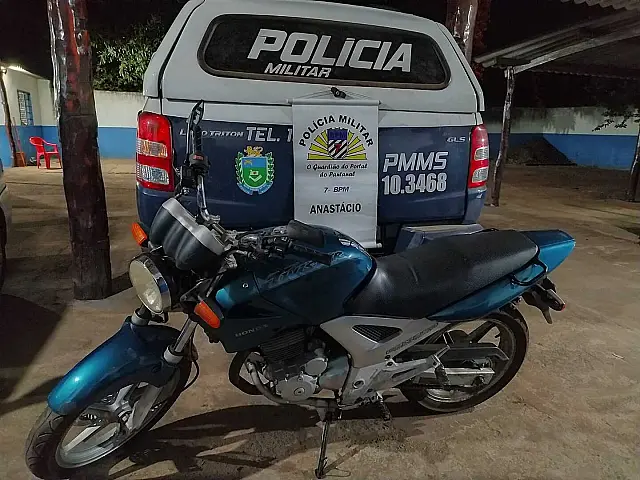Polícia Militar de Anastácio recupera moto furtada em Campo Grande