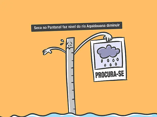 Seca no Pantanal faz nível do rio Aquidauana diminuir