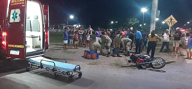 Acidente entre carro e moto deixa motociclista ferido em Corumbá