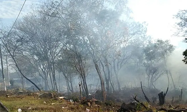 Fogo em terreno baldio prejudica trânsito em Corumbá