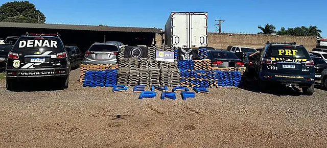 PRF e Polícia Civil apreendem mais de 2 toneladas de maconha em Sidrolândia