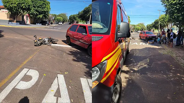 Motociclista sofre ferimentos após colisão no bairro São Pedro
