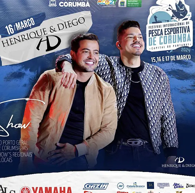 Henrique e Diego se apresentam no festival de Pesca em Corumbá
