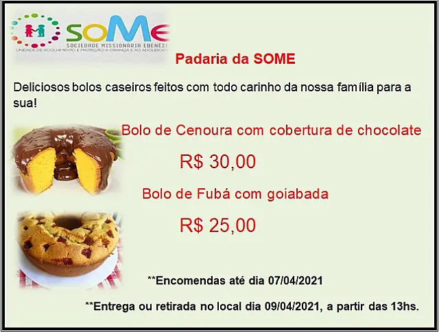 SOME realiza venda de bolos caseiros