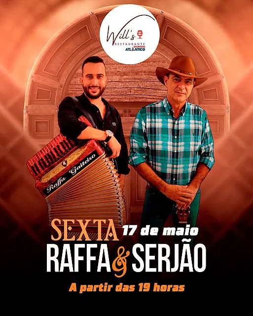 Confira as atrações do fim de semana no Wil's Restaurante!