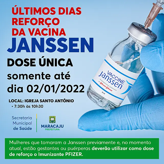 Prefeitura de Maracaju informa sobre reforço da Janssen