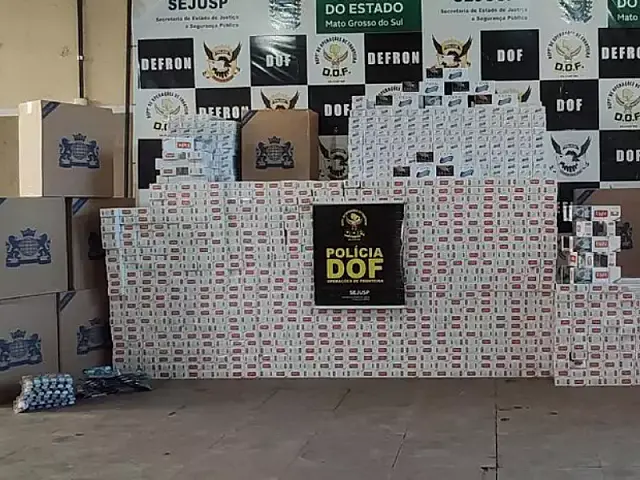 Três são presos em Dourados com 2,6 mil pacotes de cigarros contrabandeados