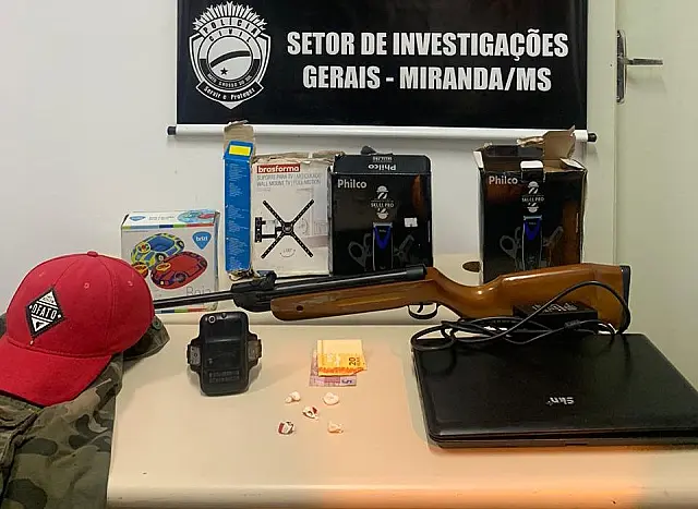 Polícia Civil prende suspeito de furto em loja de eletrodomésticos em Miranda