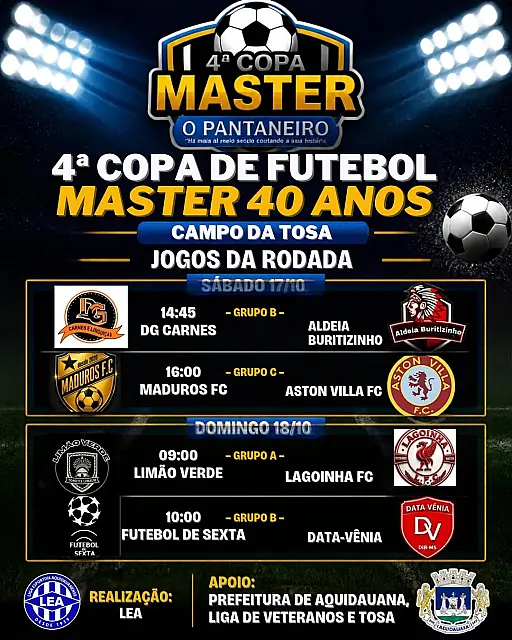Goleadas marcam o domingo na 4ª Copa Master O Pantaneiro