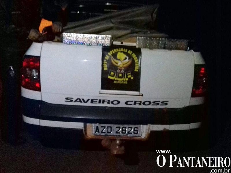 Saveiro roubada que estava com a droga em amambai