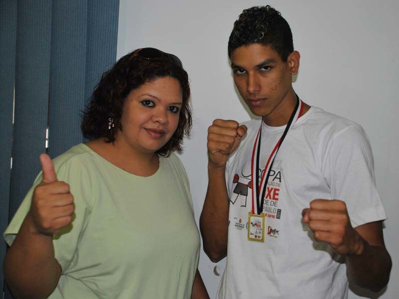 Wesley e sua treinadora, Ingleds Aguilera.