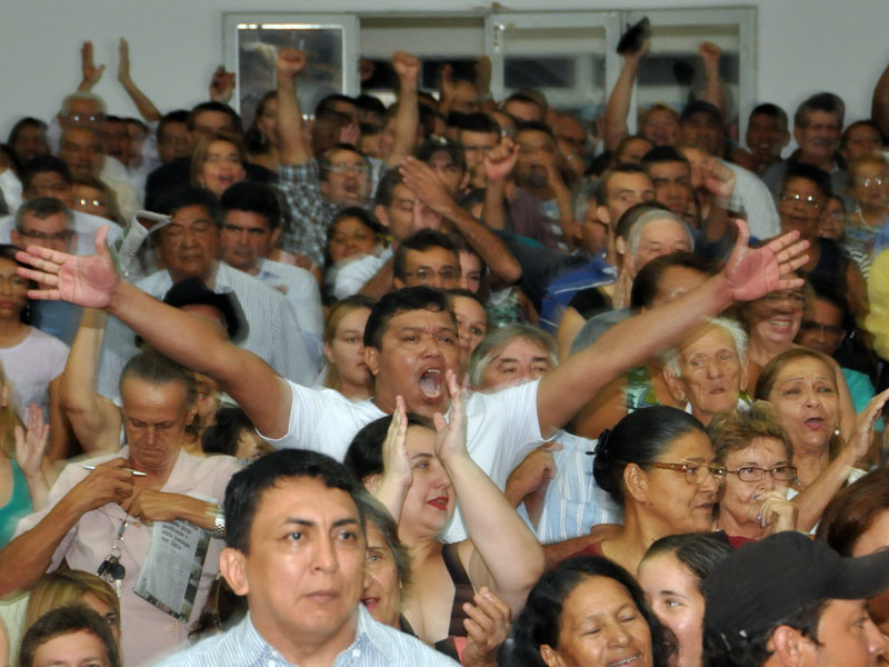 Manifestações durante a solenidade